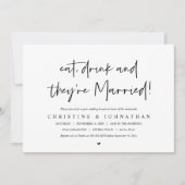 Eet, drink en herstel, na de bruiloft brunch invit kaart (Voorkant)