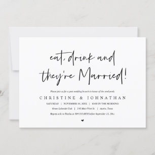 Eet, drink en herstel, na de bruiloft brunch invit kaart