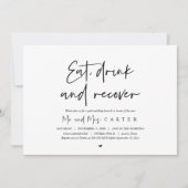 Eet, drink en herstel, na de bruiloft brunch invit kaart (Voorkant)