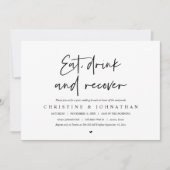 Eet, drink en herstel na de bruiloft kaart (Voorkant)