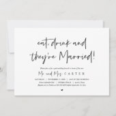 Eet, drink en herstel na de bruiloft kaart (Voorkant)