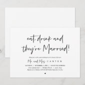 Eet, drink en herstel na de bruiloft kaart (Voorkant / Achterkant)