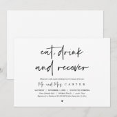 Eet, drink en herstel na de bruiloft kaart (Voorkant / Achterkant)