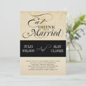 eet, Drink en huwelijkshuwelijk uitnodigen Kaart (Staand voorkant)