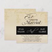 eet, Drink en huwelijkshuwelijk uitnodigen Kaart (Voorkant / Achterkant)