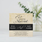 eet, Drink en huwelijkshuwelijk uitnodigen Kaart (Staand voorkant)