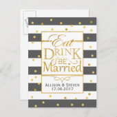 Eet, Drink en huwelijksontwerp Uitnodiging Briefkaart (Voorkant / Achterkant)