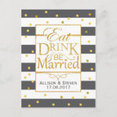 Eet, Drink en huwelijksontwerp Uitnodiging Briefkaart (Voorkant)