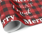 Eet Drink en is Merry, rode zwarte gebuffel Cadeaupapier (Rol Hoek)