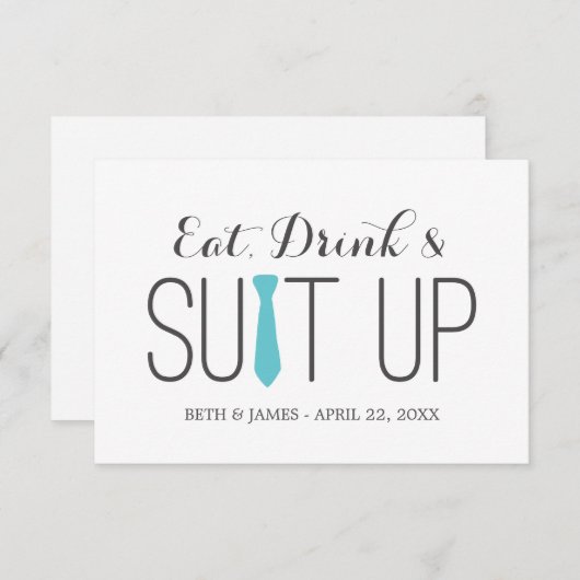 Eet, drink en kleed je aan | Bruidsjonkers Kaart (Voorkant / Achterkant)