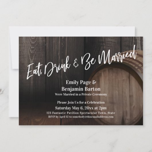 Eet, Drink en ontvangst van houten schachten Kaart (Voorkant)