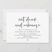 Eet, Drink en repetitie, bruiloft Kaart (Voorkant)