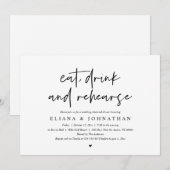 Eet, Drink en repetitie, bruiloft Kaart (Voorkant / Achterkant)