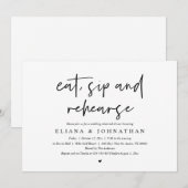 Eet, Drink en repetitie, bruiloft Kaart (Voorkant / Achterkant)