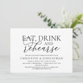 Eet-, Drink- en repetities, bruiloft-repetitie Kaart (Staand voorkant)