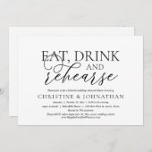 Eet-, Drink- en repetities, bruiloft-repetitie Kaart (Voorkant / Achterkant)