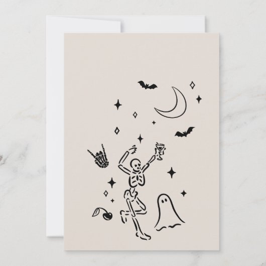 Eet Drink en Spooky Cocktail Halloween Party Kaart (Achterkant)