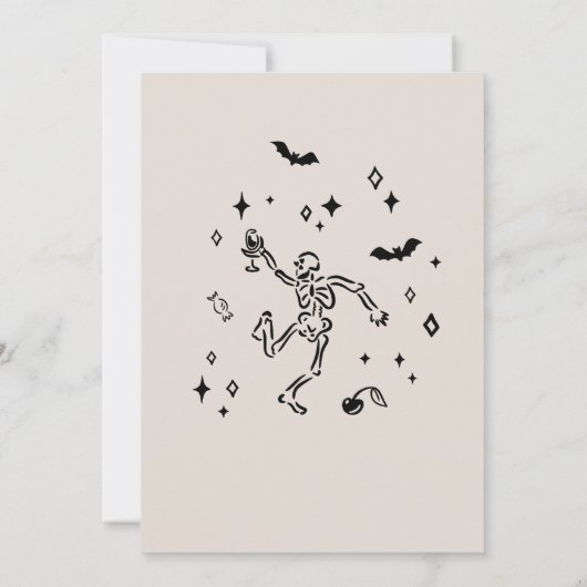 Eet Drink en Spooky Halloween Party Kaart (Achterkant)