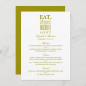 Eet, drink en trouw Gouden Bruiloft Menu (Voorkant / Achterkant)