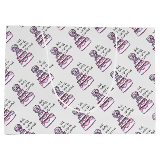 Eet, Drink en Trouw Groot Persoonlijk Large Cadeautasje (Achterkant)