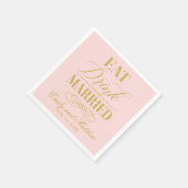 Eet Drink en trouw roze en goud | Bruiloft Servet (Hoek)