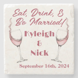 Eet, Drink, en Trouw Stenen Onderzetter