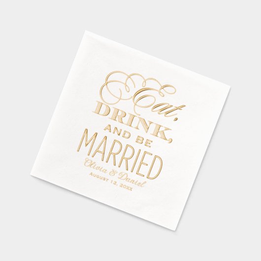Eet Drink en trouw trouwmonogram Folie Servetten (Links)