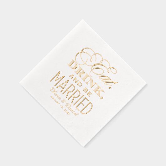 Eet Drink en trouw trouwmonogram Folie Servetten (Rechts)