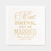 Eet Drink en trouw trouwmonogram Folie Servetten (Voorkant)