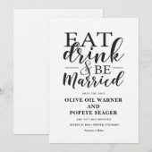 Eet, drink en trouw Uitnodiging Save the Date (Voorkant / Achterkant)