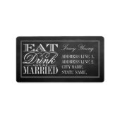 Eet-, Drink- en trouwbordetiketten Etiket (Voorkant)