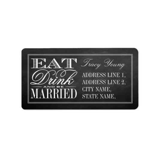 Eet-, Drink- en trouwbordetiketten Etiket (Voorkant)