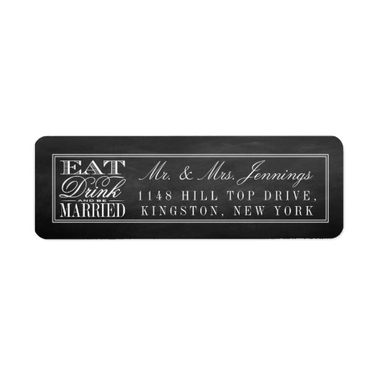 Eet-, Drink- en trouwbordetiketten Etiket (Voorkant)