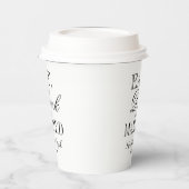 Eet drink en trouwde papieren trouwbekers met deks papieren bekers (Links)