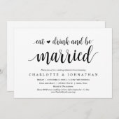 Eet, Drink en trouwen, repetitief diner Kaart (Voorkant / Achterkant)