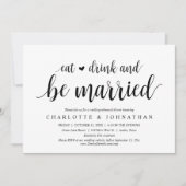 Eet, Drink en trouwen, repetitief diner Kaart (Voorkant)