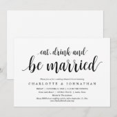 Eet, Drink en trouwen, repetitief diner Kaart (Voorkant / Achterkant)