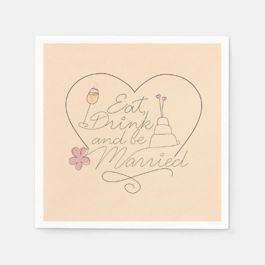 Eet, Drink en trouwen Servet (Voorkant)