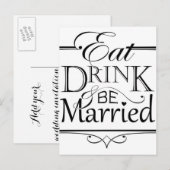 Eet, Drink en trouwen Uitnodiging Briefkaart (Voorkant / Achterkant)