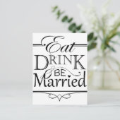 Eet, Drink en trouwen Uitnodiging Briefkaart (Staand voorkant)