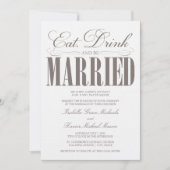 Eet, Drink en trouwen | Uitnodiging tot weddenscha (Voorkant)