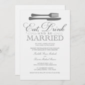 Eet, Drink en trouwen | Uitnodiging tot weddenscha (Voorkant / Achterkant)