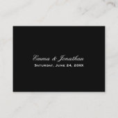 Eet Drink en trouwen Zwart Elegant Trouwen Plaatskaartje (Achterkant)