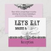 Eet, Drink en Trouwerij Formele Ontvangst Uitnodig Kaart (Voorkant / Achterkant)
