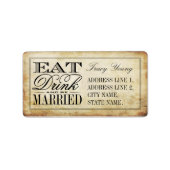 Eet-, Drink- en trouwetiketten met tintage Etiket (Voorkant)