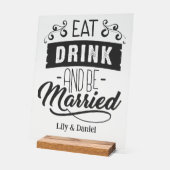 Eet drink en trouwt acryl bord (Hoek)