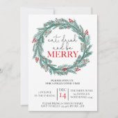 Eet, Drink en Vier Kerstfeest Potluck Feestdagenkaart (Voorkant)