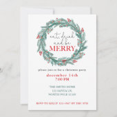 Eet, Drink en Vier Kerstfeest Potluck-feestje Feestdagenkaart (Voorkant)