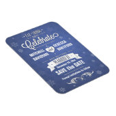 Eet Drink en Vier Winterblauw Save the Date Magneet (Rechterzijde)