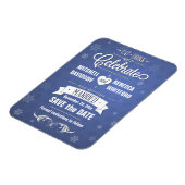 Eet Drink en Vier Winterblauw Save the Date Magneet (Linkerzijde)